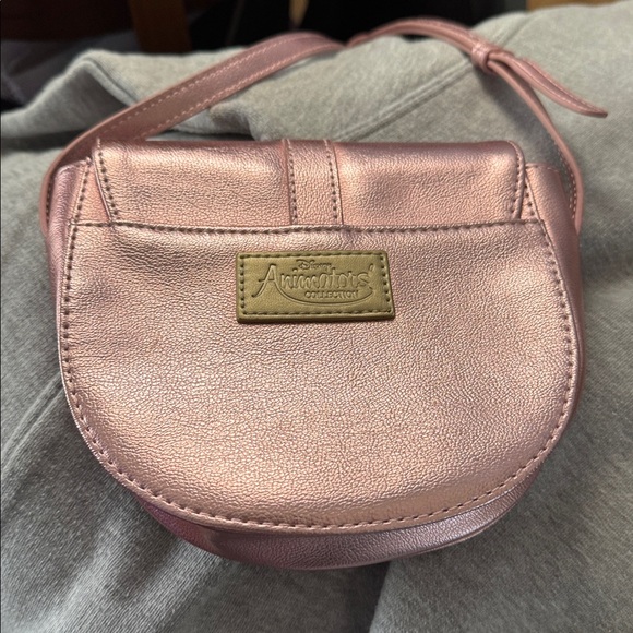 DISNEY ANIMATORS COLLECTION Pink Metallic Crossbody Bag with Floral Design - Picture 6 of 10